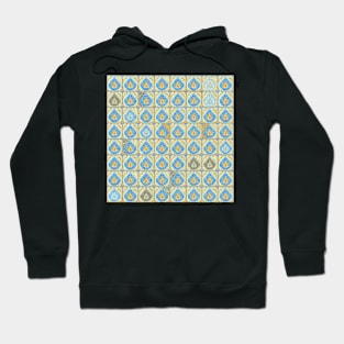 Blue and Brown Tear Drop Pattern Hoodie